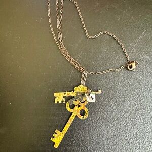 Handmade Artisan Unique Multicolor Lock & Key Pendant